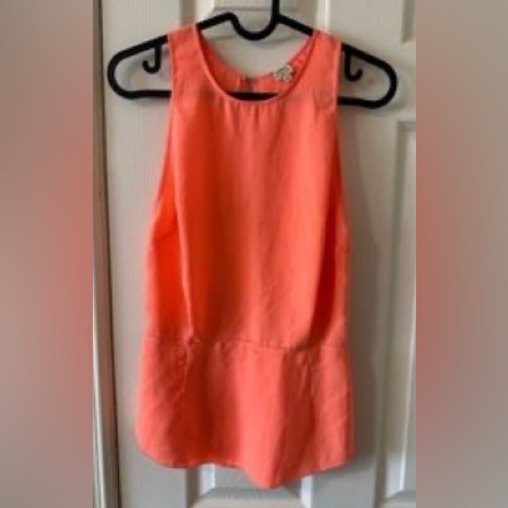 Aritzia Wilfred Filles Open Back opened back  Peplum Blouse in orange corals
